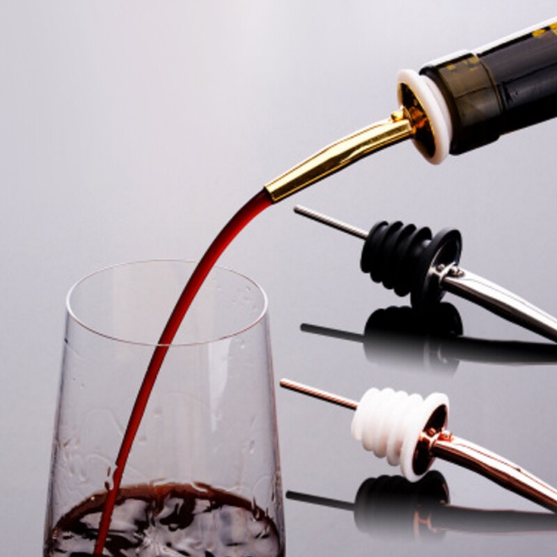 16pcs Black/Rose Gold Liquor Pourer Cork Spout Stainless Steel Wine Bottle Stopper Bartender Wine Corks Cocktail Bar Accessorie