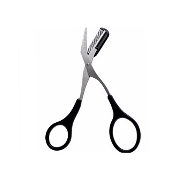 Recortador de cejas negro, tijeras con peine, eliminación de vello Facial, afeitadora moldeadora de pelo, accesorios de maquillaje cosméticos, 1 Uds., AS02
