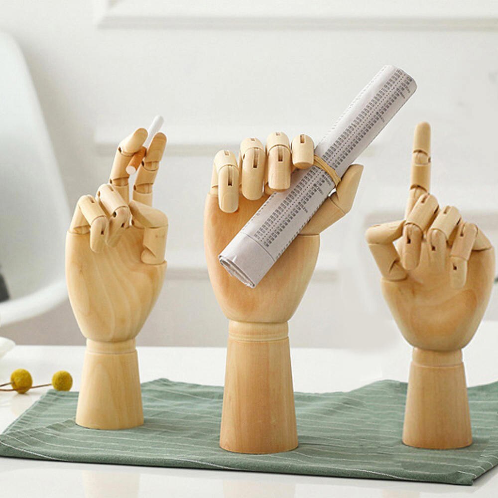 18/25/30cm Hand Model Man-Home Decoration Ornaments Wood Hand Movable Limbs Joint Human Artist Model