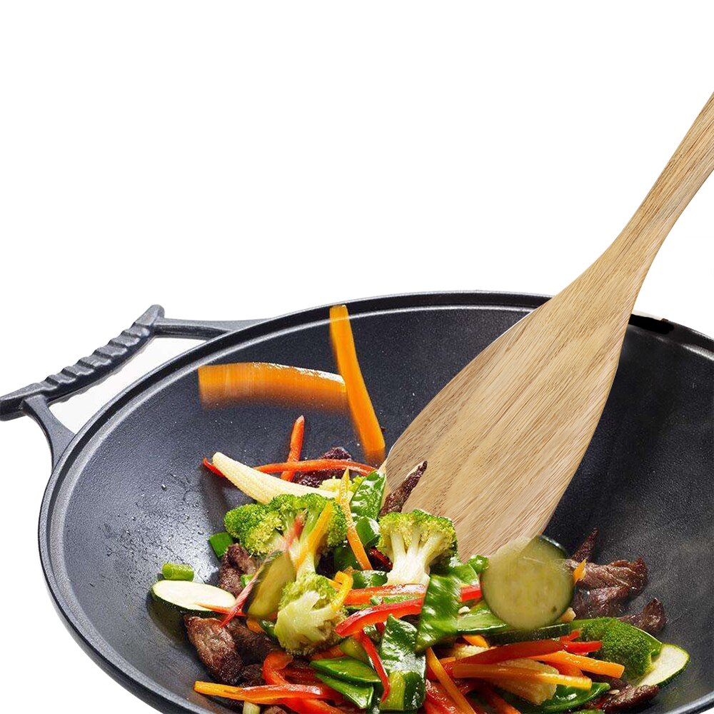 Hoomin kjøkken kokekar kokekar tredreier tre spade tre spatel kjøkkenverktøy for non-stick pan ris skje