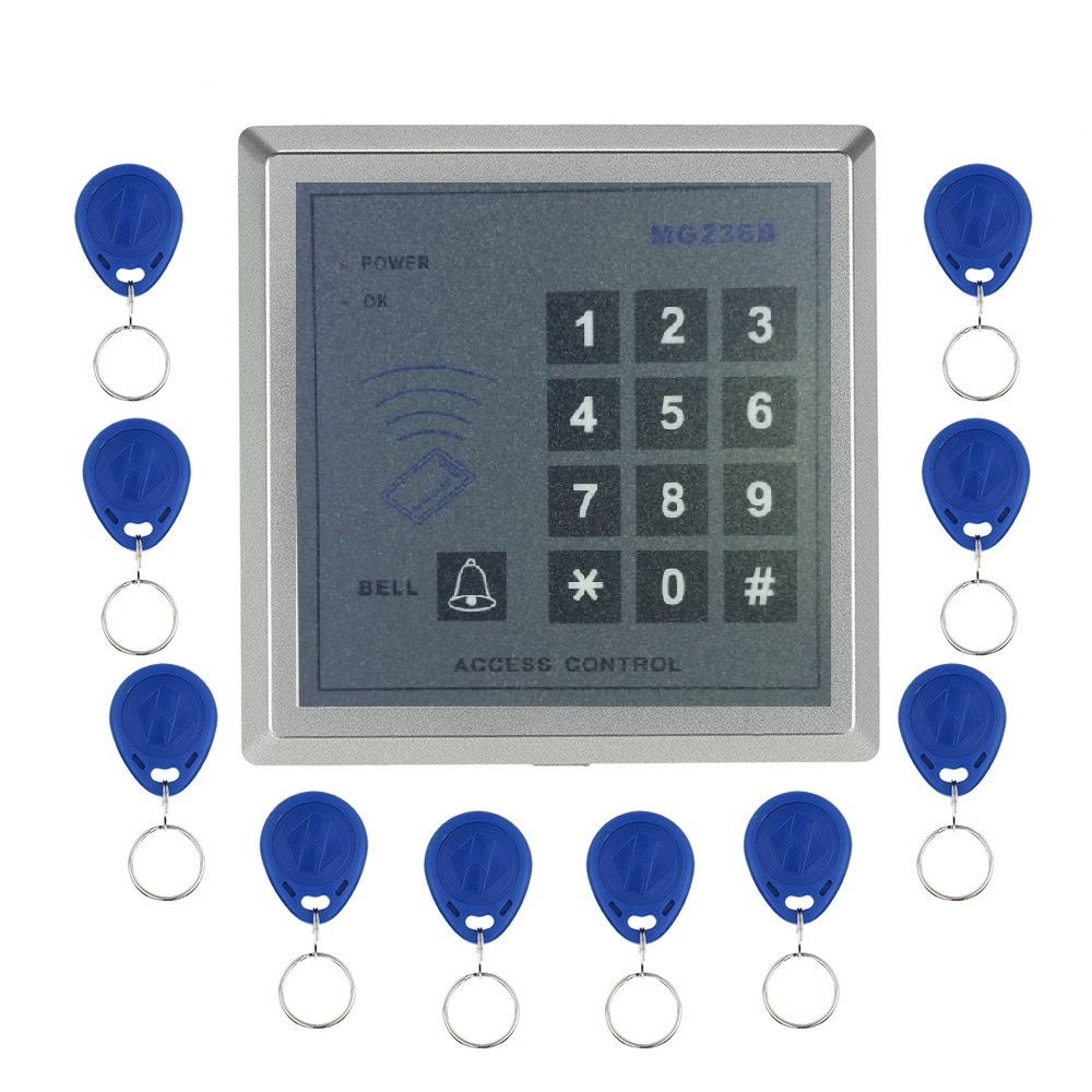 (1 Set) gratis Voor Home Security Rfid Proximity Entry Deurvergrendeling Access Control System Met 10 Stuks Rfid Sleutels Sleutelhanger
