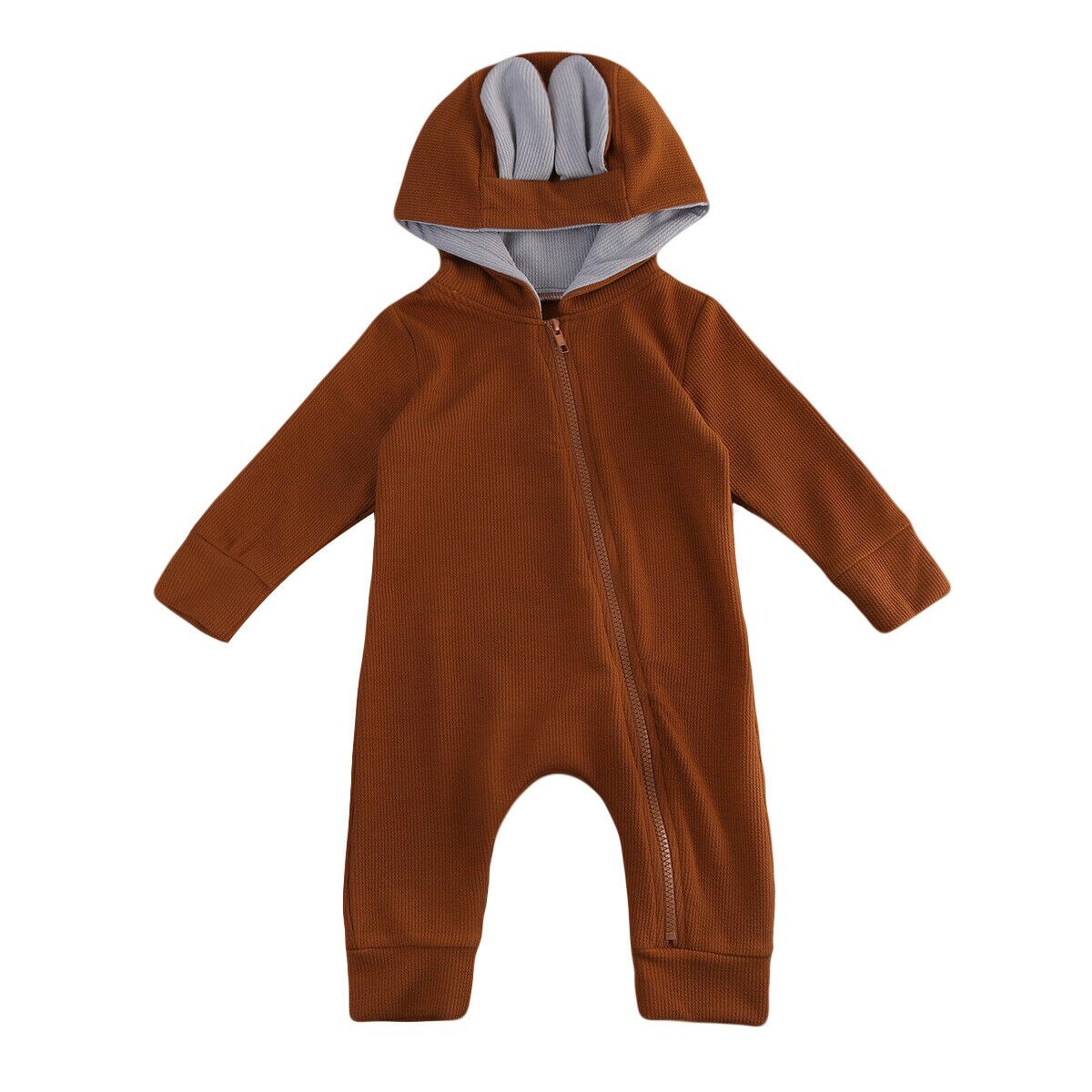 Warm Baby Meisje Jongen Infant Cartoon Herten 3D Oor Romper Jumpsuit Rits Jas Uitloper Kleding Outfit 3-18M: 6m