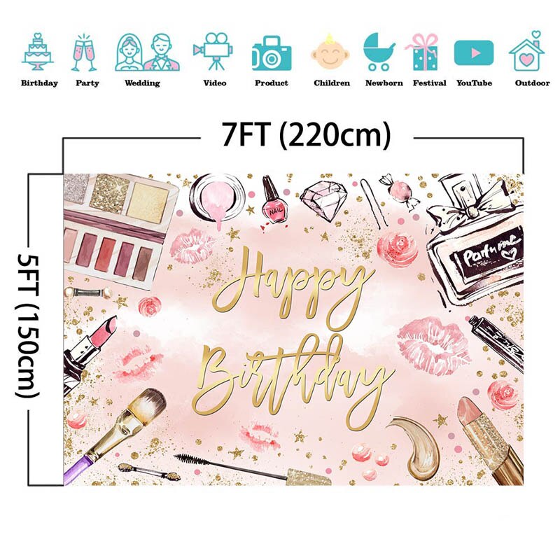 Arrière-plan de photographie d'anniversaire pour filles, maquillage de Spa pour filles, arrière-plan de photographie de Portrait de femmes, décor de boutique de cosmétiques pour séance Photo