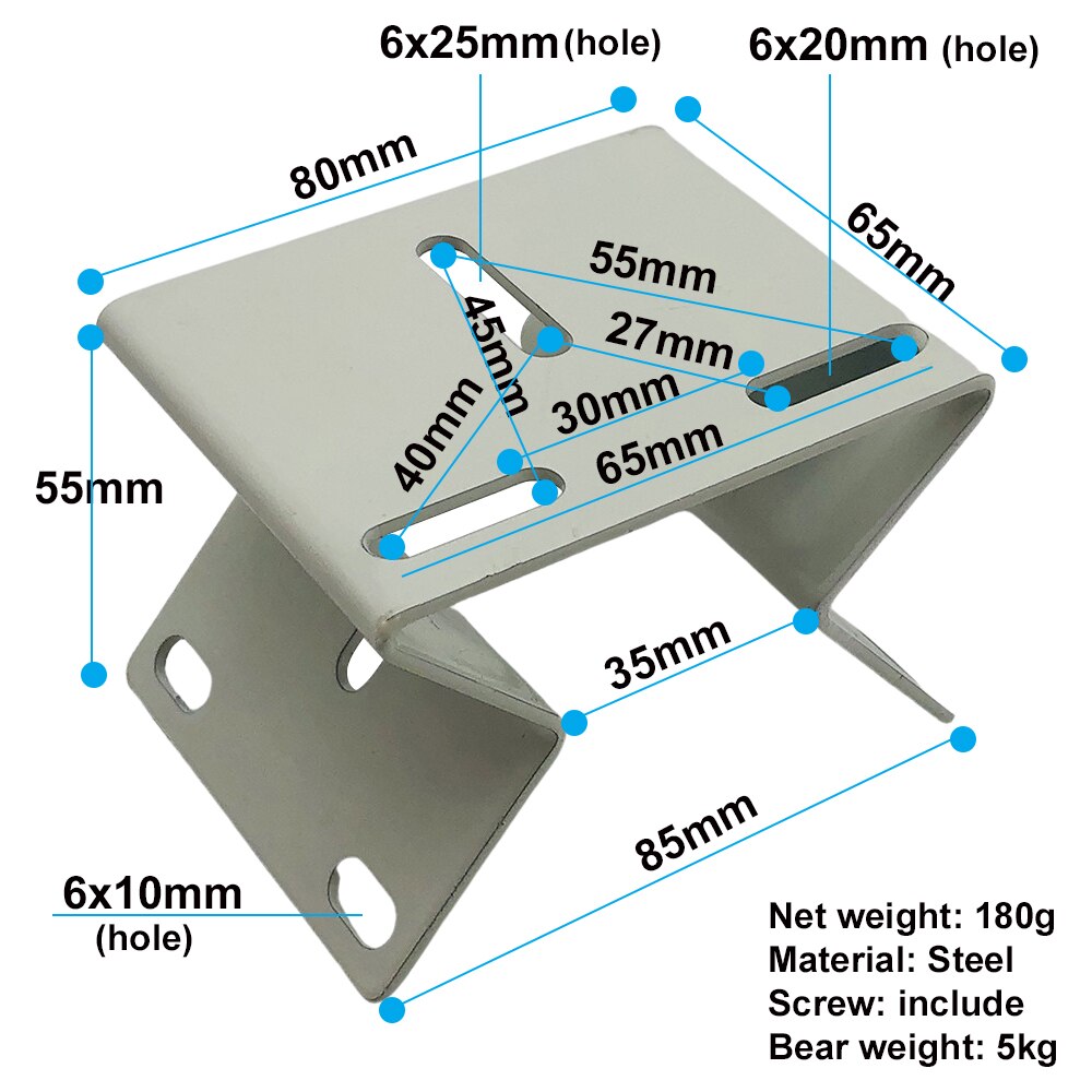 Zwart/Wit Cctv Camera Bracket Wall Mount Stand Houder 90 Graden Externe Muur Hoek Beugel Voor Security Surveillance Camera