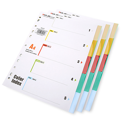 Farverigt løsbladet  a4 bindemiddel indeksdelere arkivmappe papirdelere planlægning notesbog bogmærke kontorbindende forsyninger hj -5: Hj -5 (5 sider)