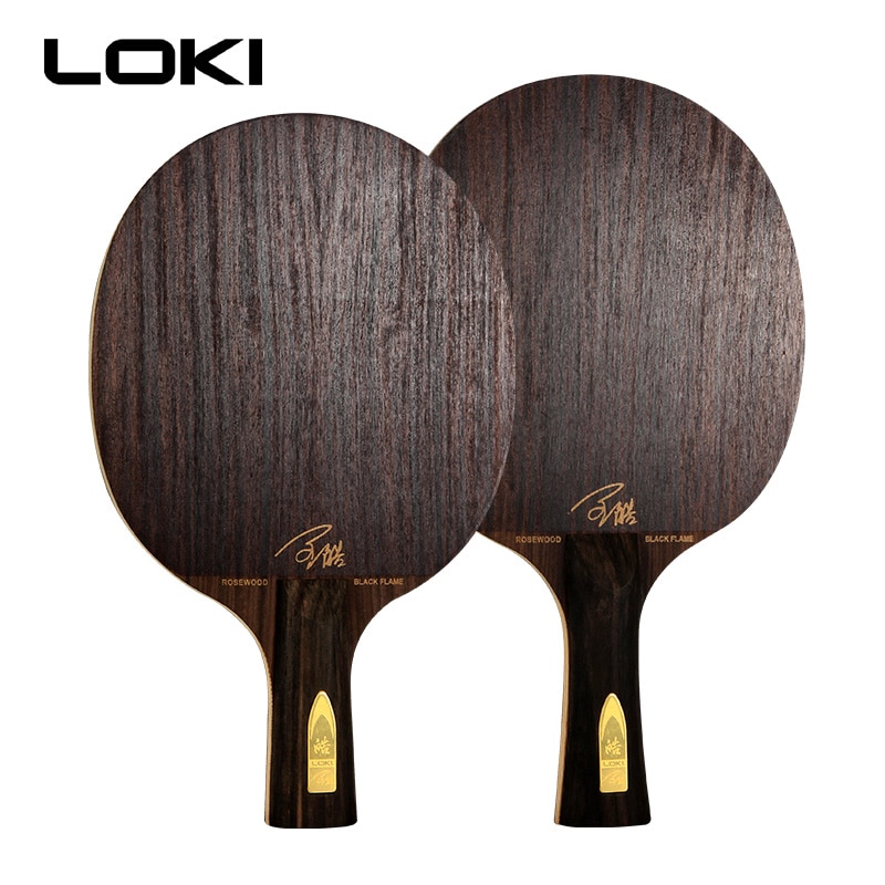 LOKI-Mesa de palo santo con llama negra, hoja de tenis de 5 capas, hoja de Ping Pong, raqueta de tenis de mesa de rendimiento