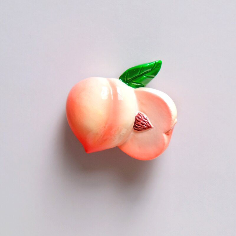 Decorative Refrigerator Magnet Funny Resin Kitchen Fridge Magnets Cute Whiteboard Locker Magnets for Boys and Girls: Peach