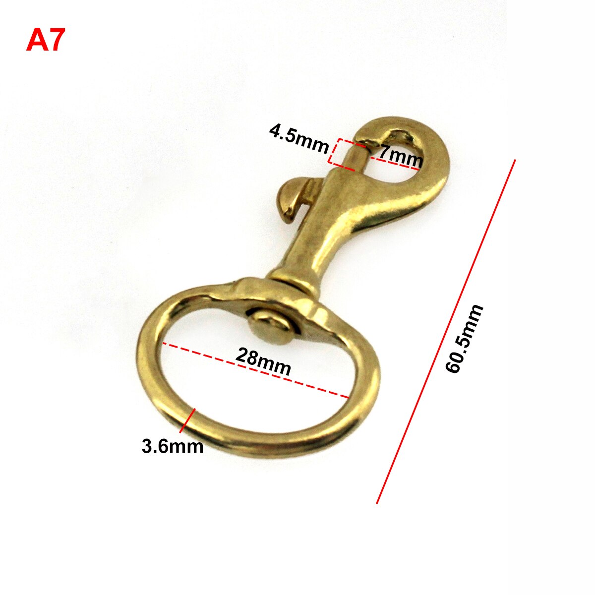 Solid Brass Trigger Swivel Eye Bolt Snap Hook For webbing Leather Craft Bag Strap Belt Hook Clasp Pet Dog Leash Clip: 7