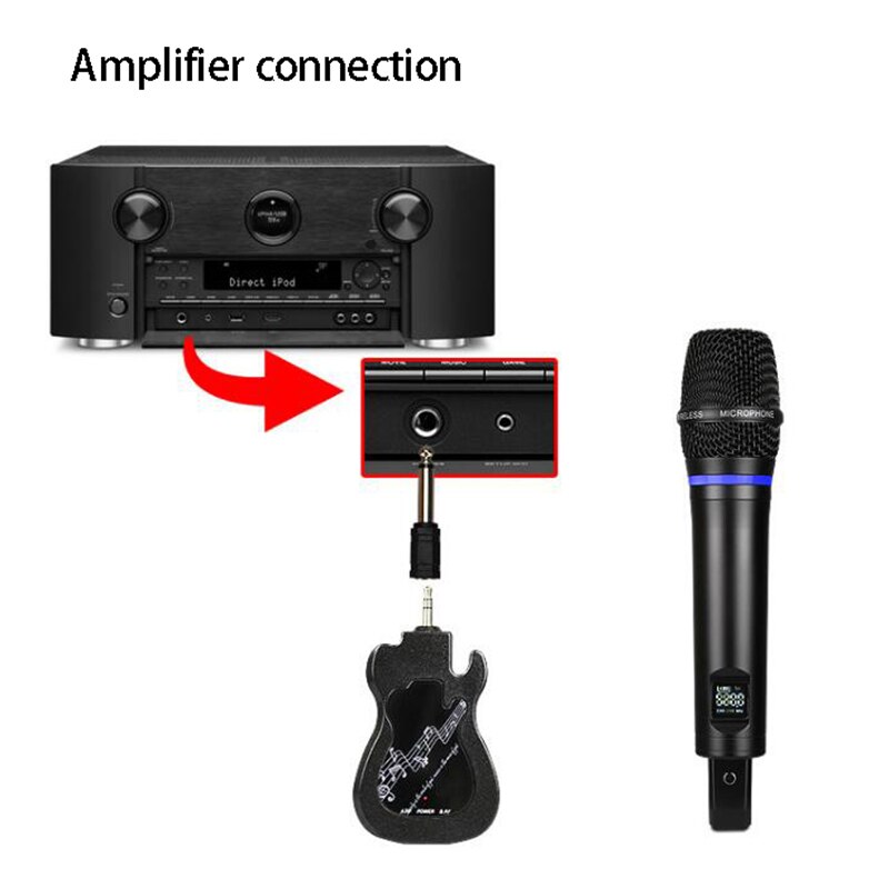 Wireless Microphone USB RCA MIC Handheld UHF Mic with Receiver for KTV Karaoke Party