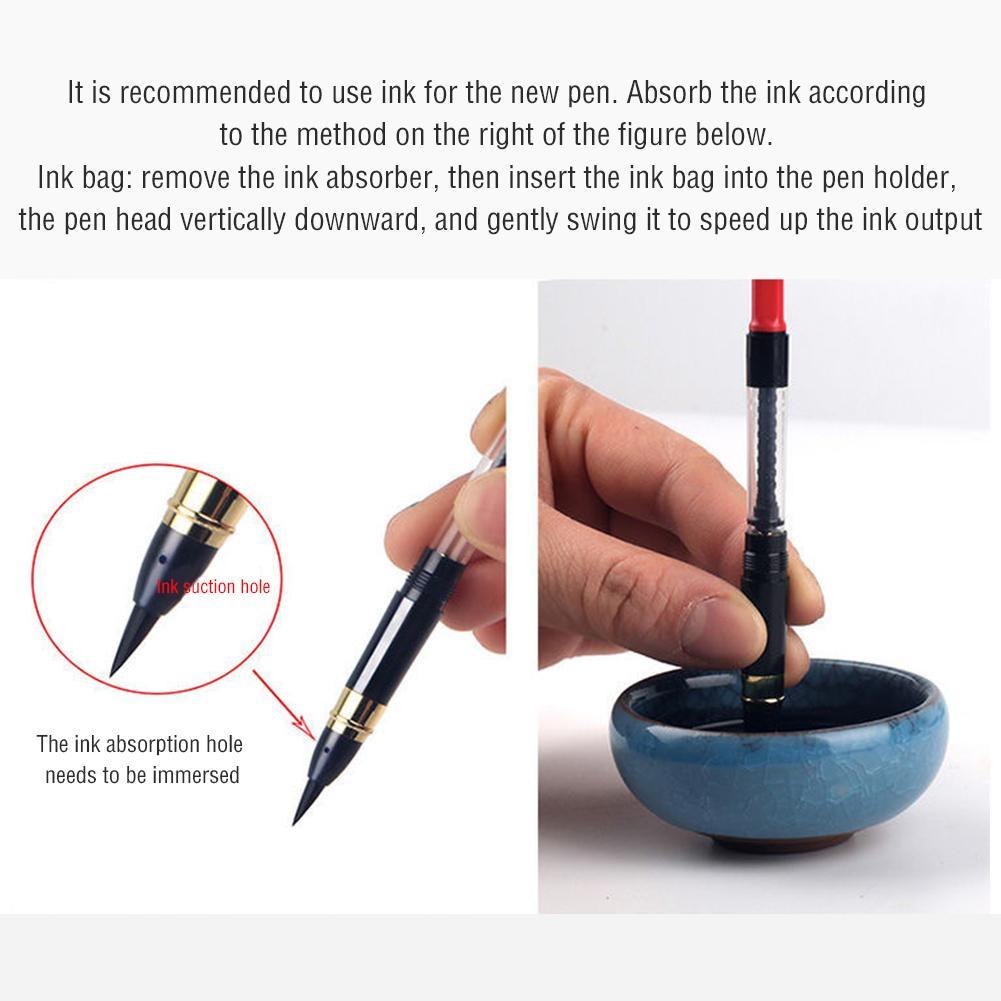 Portable Paint Watercolor Brush Pen Soft Art Drawing Calligraphy Pens Ink Stationery Refillable Chinese Brushes School Foun