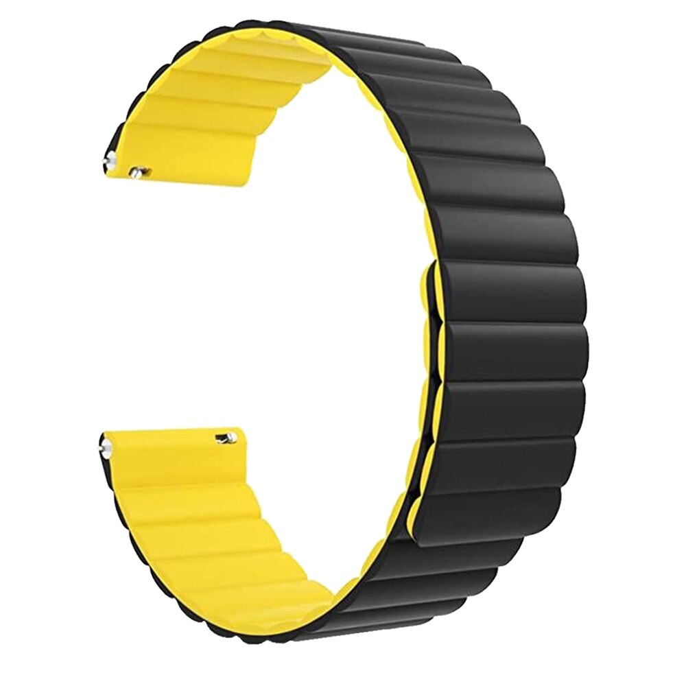 Magnetisk reim for oneplus smartwatch klokkebånd silikonarmbånd for en pluss klokke sportserstatning armbånd correa: Svart gul