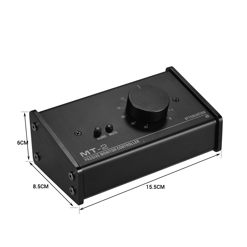 Mt -2 passiv monitor kontroller med xlr 3.5mm innganger utganger støtter dempningskontroll dempe funksjon verktøy