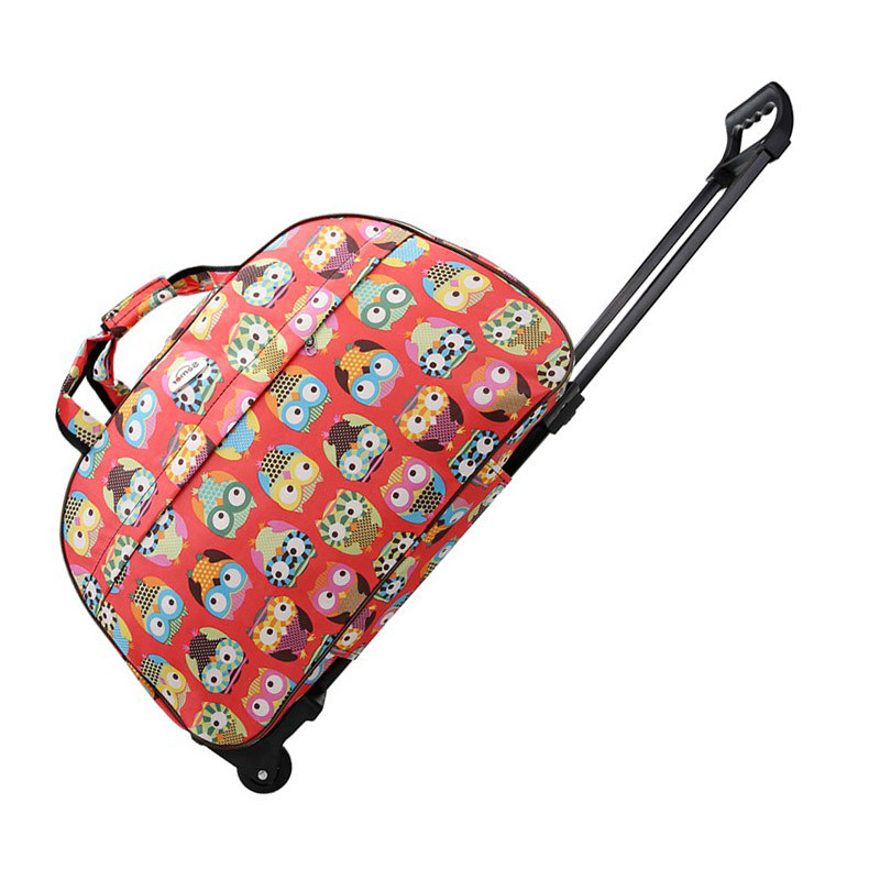 Große Kapazität Reise Trolley Taschen Frauen Männer Rollen Tasche Oxford Wasserdichte Roll Gepäck Koffer Reisetasche Mit Rädern: Himmel Blau