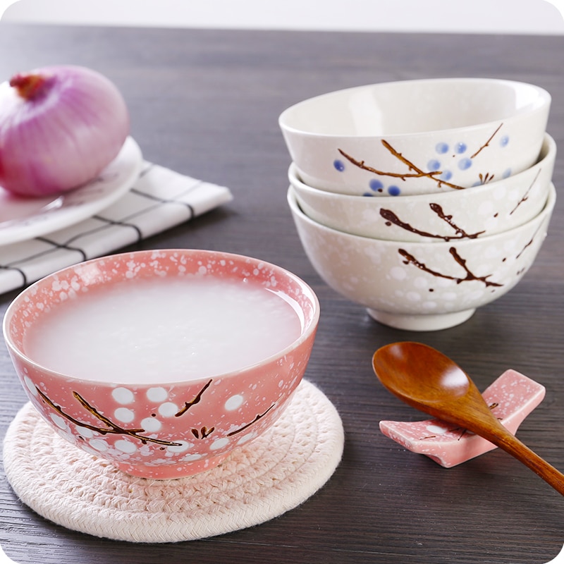1pc Underglaze Japanese Style Ceramic Bowl Home Child Rice Bowl