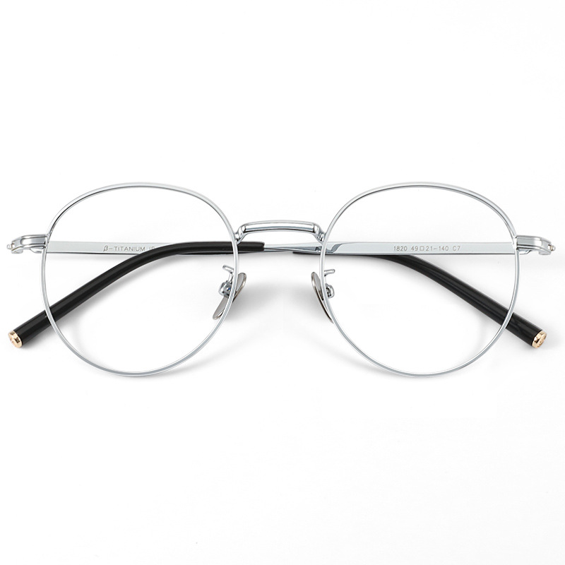 Gafas de FIRADA, gafas redondas Retro de titanio puro, gafas graduadas ópticas cómodas, montura para hombres y mujeres 1820-C