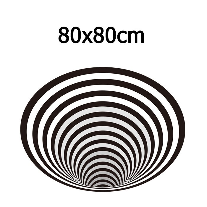 3D Vortex Illusion Tapijt Swirl Print Optische Illusie Gebieden Tapijt Tapijt Vloer Pad Antislip Deurmat Matten Voor Thuis decore: 80x80cm
