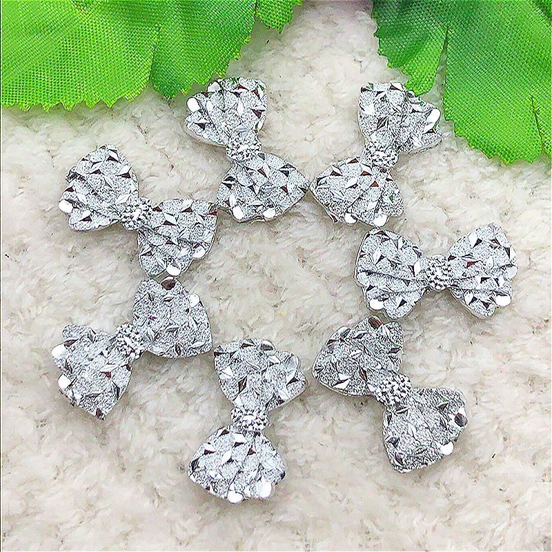 20PCS14mm * 22Mm Wit Plaksteen Bow Tie Resin Strass Diy Decoratio
