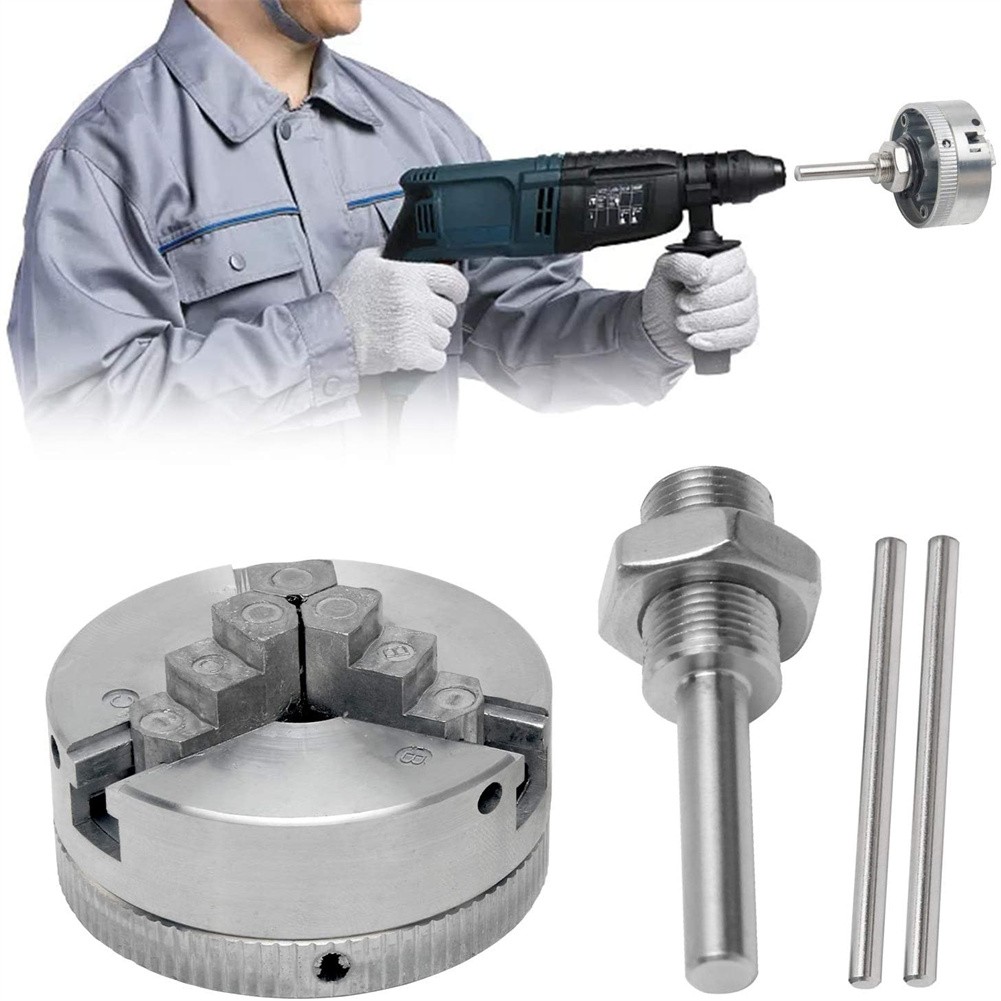 Z011 Metal 3 Jaws Manual Lathe Chuck Clamp HCS Self-Centering Mini Drill Chuck Mini Zinc Alloy Lathe Chuck For Electric Drill