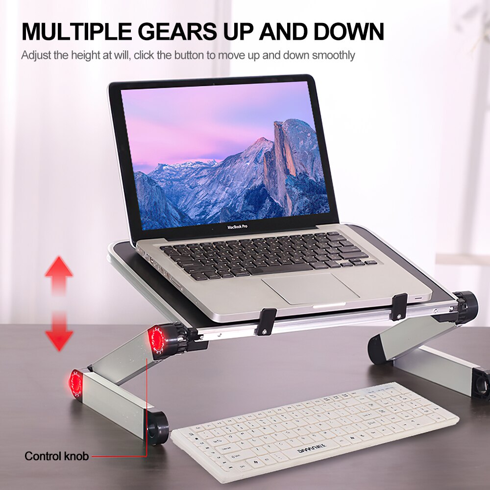 SPASH 360 Degree Adjustable Aluminum Computer Table Portable Ergonomic Laptop Table Desk Stand for Living Room Bed Book Stand