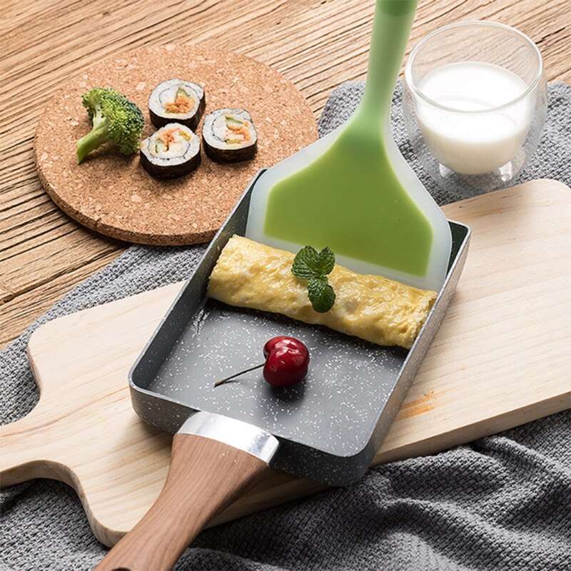 Retangulær omelet pande tamagoyaki ægpande, nonstick maifan sten, anti-skoldning håndtag til glas, el-gaskomfur
