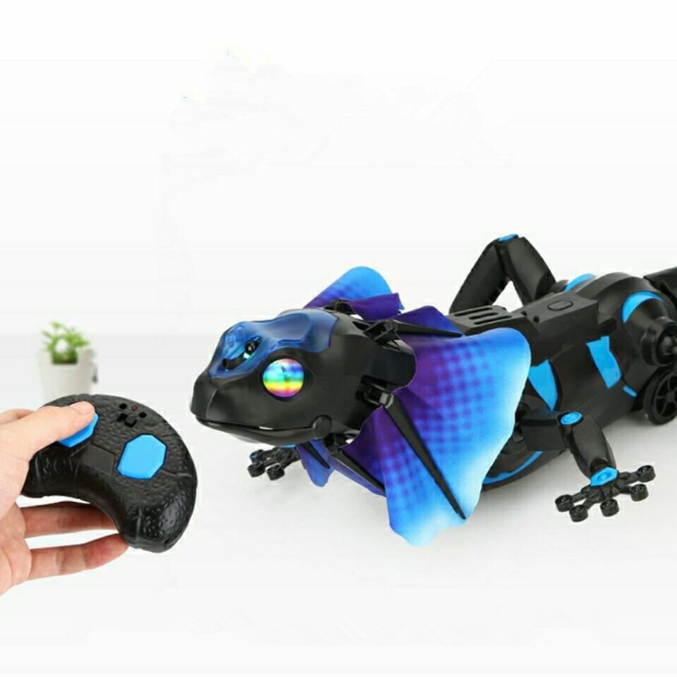 Large lizard robot with LED light Infrared induction Tricky wireless Model Simulation remote control animals Toys for children: with box