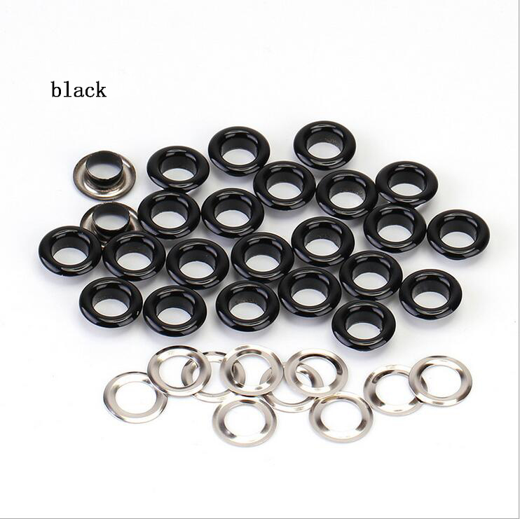 Œillets métalliques pour Scrapbooking, 10x17x5mm, 100 pièces, embellissement pour bricolage, vêtements de travail, couture, vêtement: black