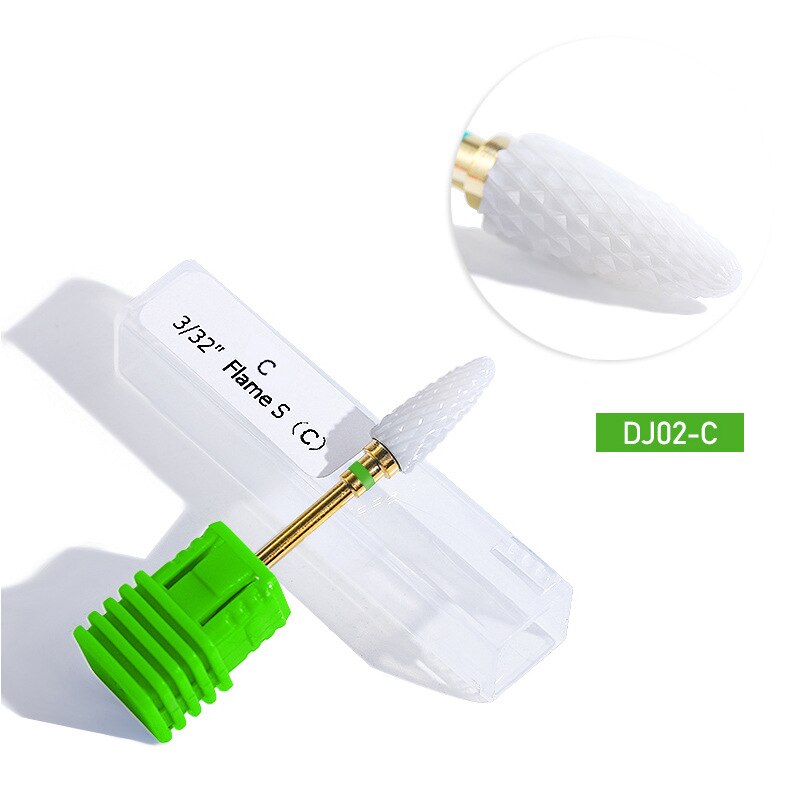 1PC Nail Cone Tip Ceramic Drill Bits Electric Cuticle Clean Rotary For Manicure Pedicure Grinding Head Sander Tool TSLM2: DJ02-C