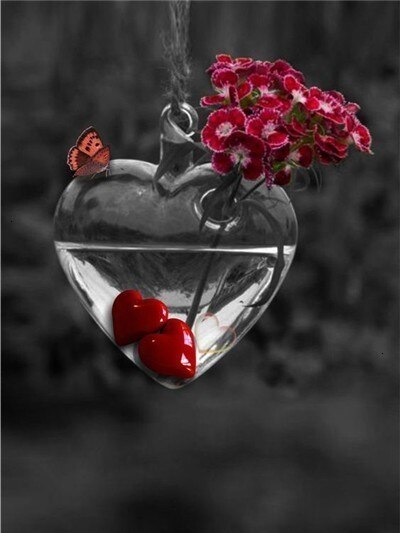 Evershine maling efter tal blomster håndmalet vægkunst billede af tal rose tegning lærred boligindretning: Szes -762