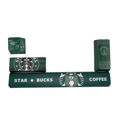 4 Toetsen/Set Spatiebalk Esc Voer Keycap Mechanische Toetsenbord Individualiteit Key Cap Voor Mx Schakelaars Sakura Pinguïn Walvis Set: Star bucks