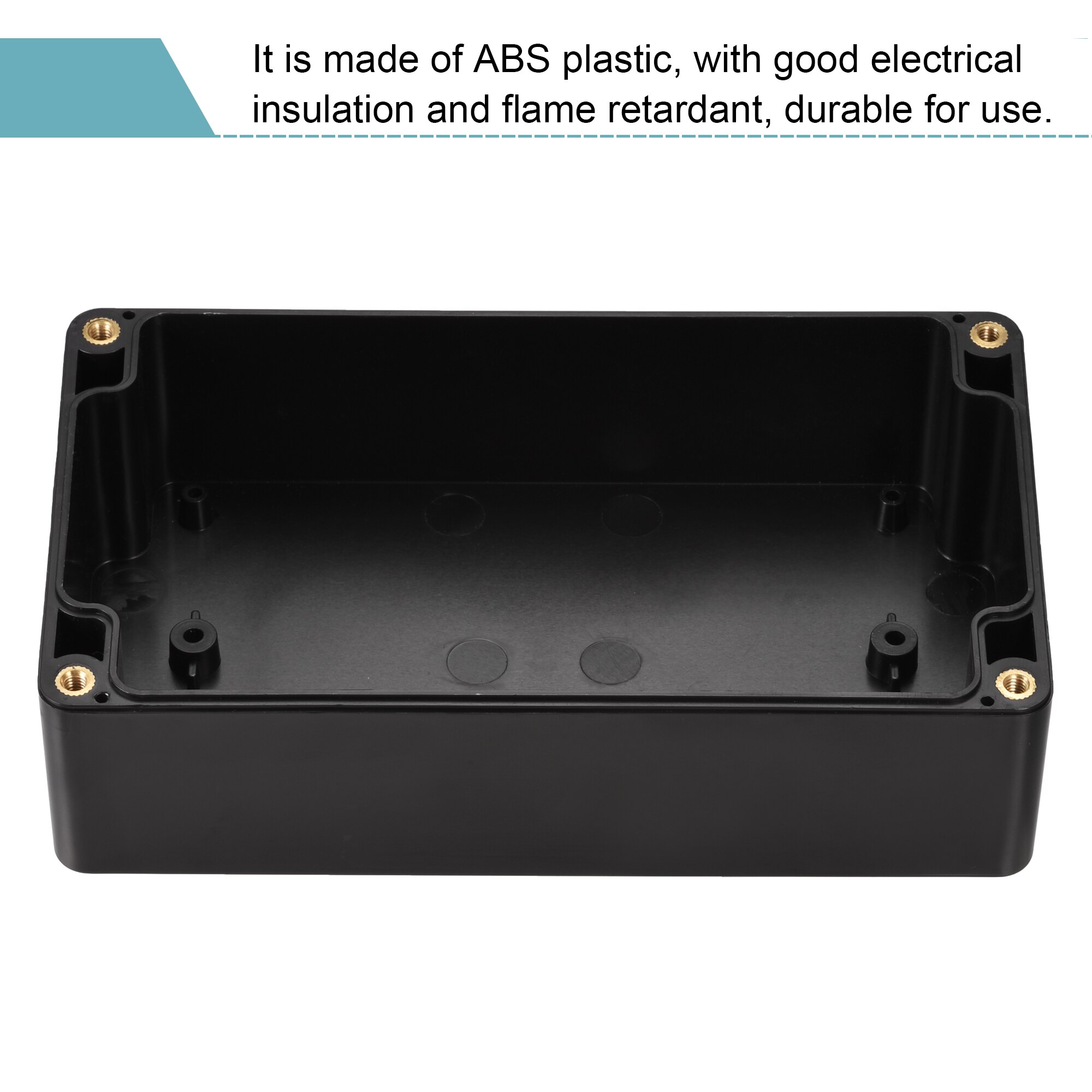 Uxcell Waterproof Junction Box 158x90x60mm ABS for Electrical Project (Black, Pack of 2)