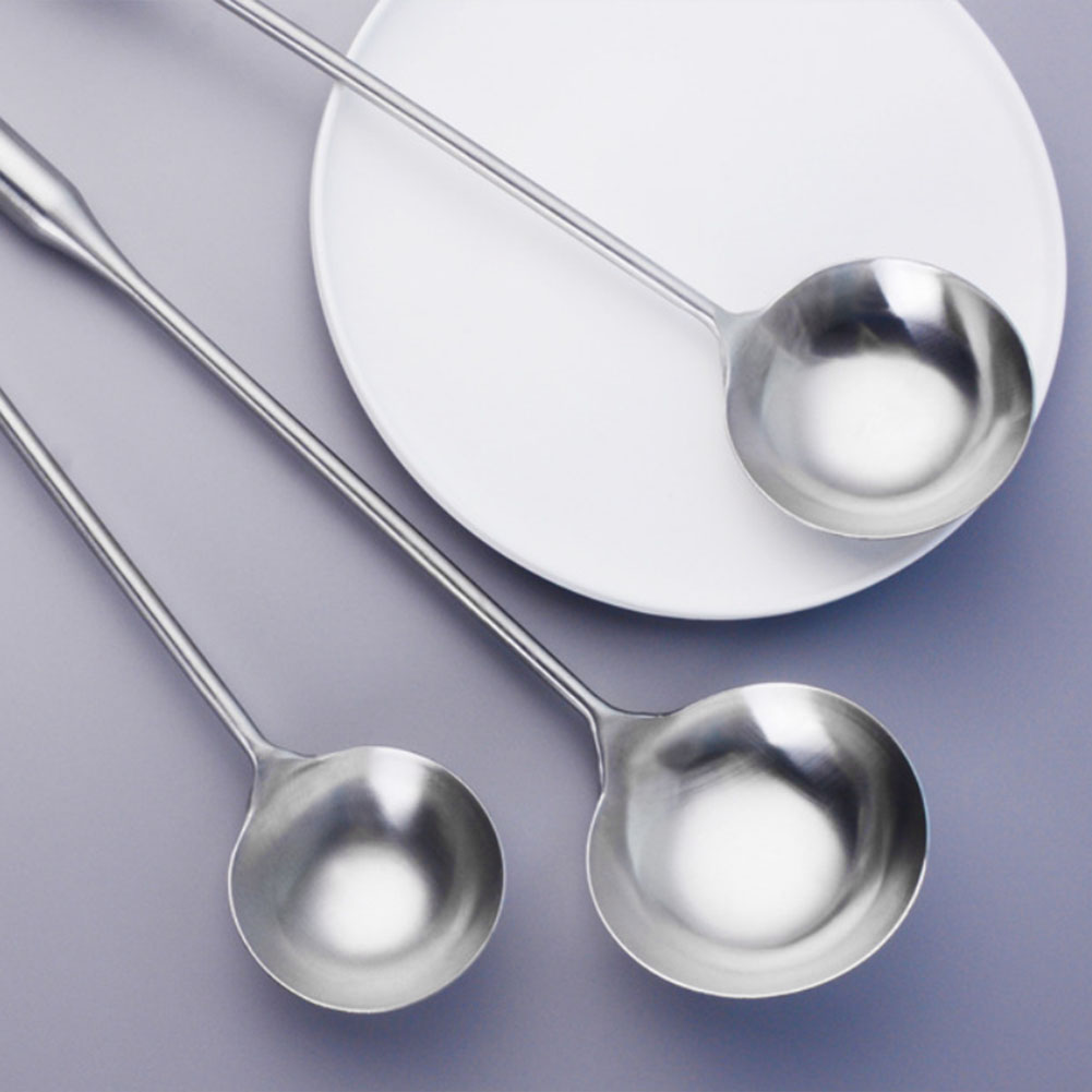 Kitchen Spoons Long Handle Stainless Steel Spoons Soup Spoons Dishes Ladle Cooking Spoon Cooking Spoons Kitchen Tools