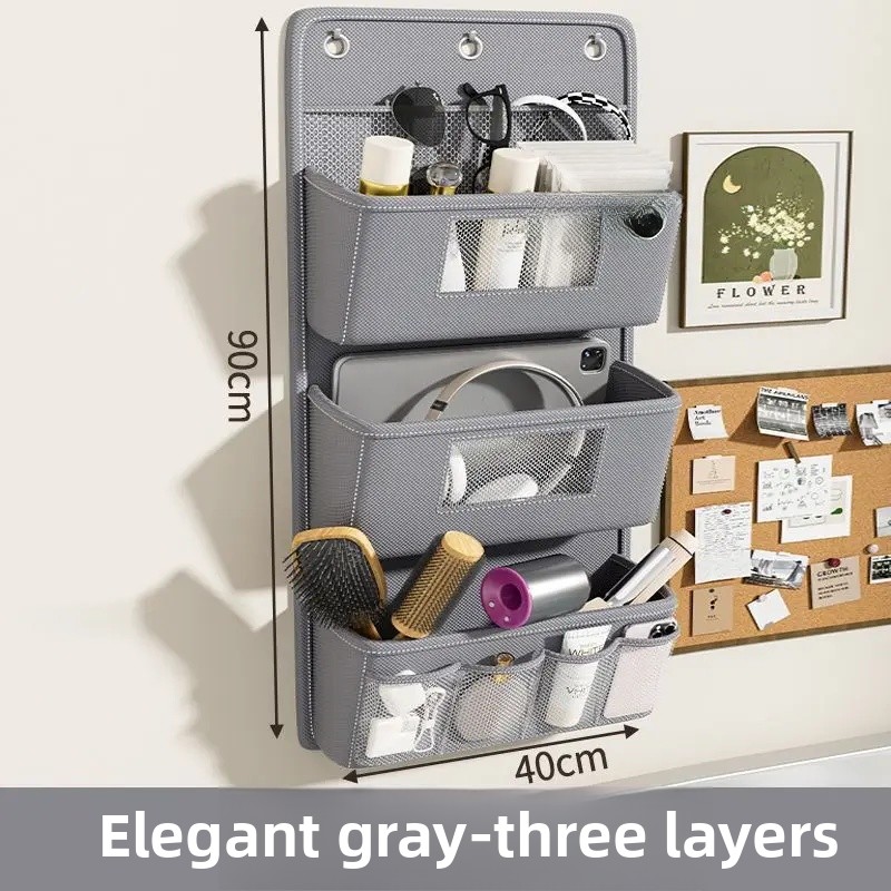 Hanging Storage Bag Closet Organizer for Dormitory And Home Miscellaneous Items Storage No Drilling Required Oxford Cloth Bag: Yellow