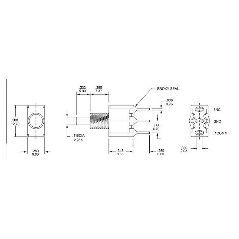 5 pièces 3Pin C-NO-NC 6mm Mini bouton poussoir de retour automatique momentané ON-(ON) 2A 250VAC/5A 120VAC interrupteurs à bascule