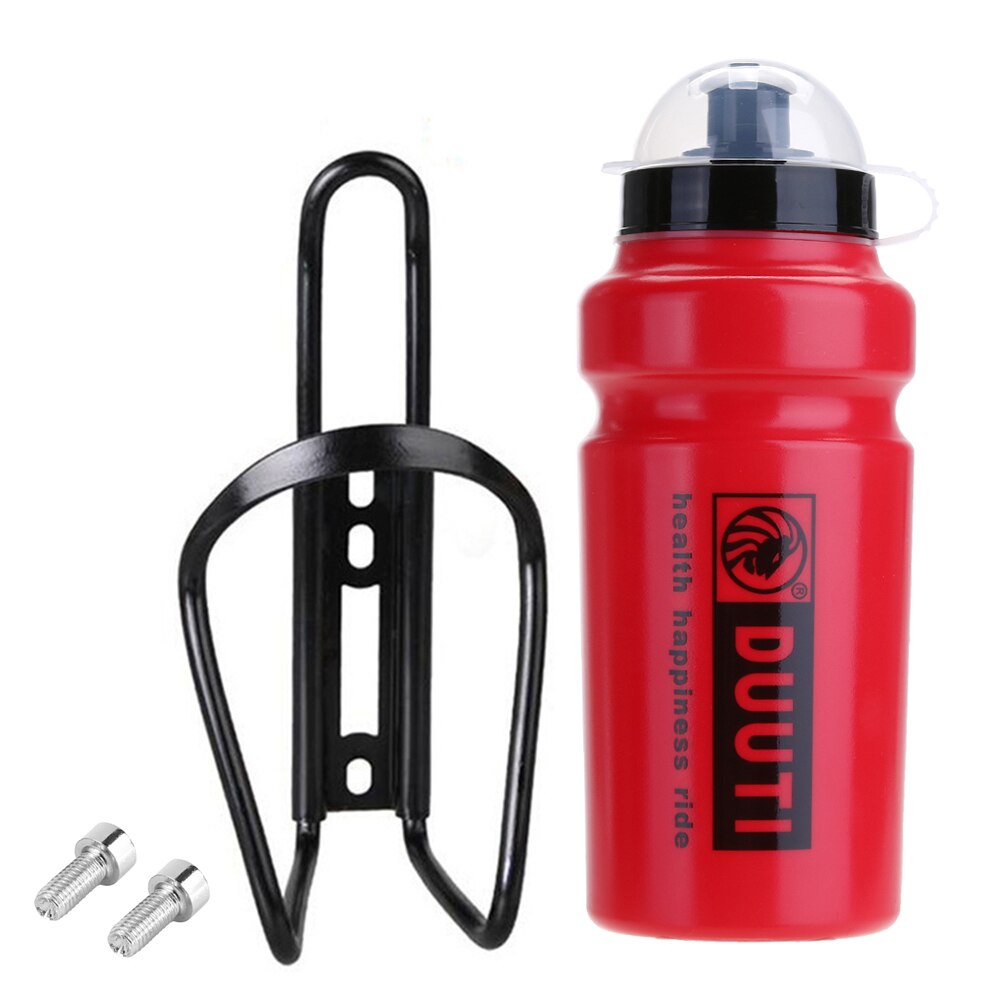 DUUTI 500ml MTB Fahrrad Wasser Flasche und Flasche Halter Käfig Rack Montieren Schraube für Radfahren Reiten Zubehör: Rot