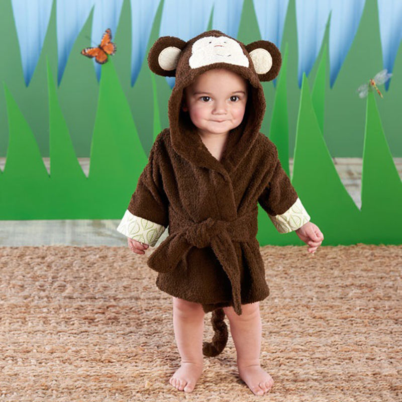 bebé niño niña Animal bebé Albornoz bebé con capucha Toalla de baño niños pequeños baño miel bebé: Coffee / 3 años