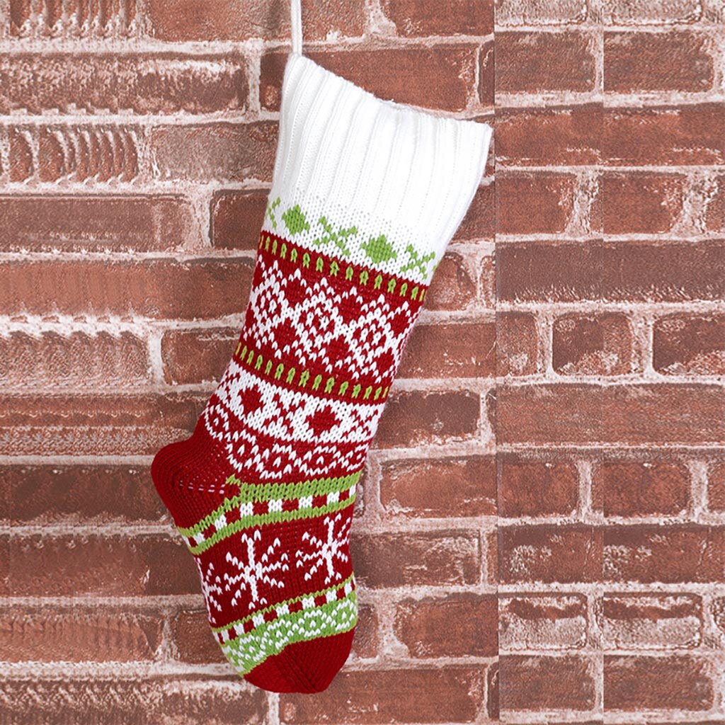 Gebreide Kerstsok Bag Kerst Decoreren Leveringen Snoep Stocking Xmas Houders Kerstboom Ornamenten