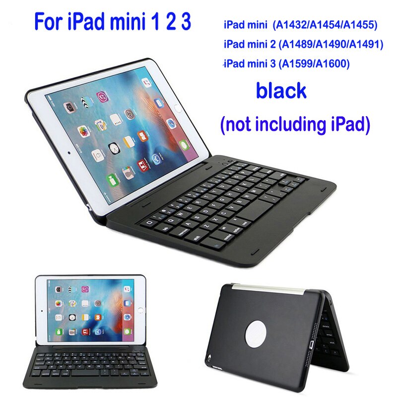 Smart Keyboard for Apple iPad 9.7 5th 6th Generation Bluetooth Keyboard Case for iPad mini 1 2 3 4 5 Air 1 2 Pro 9.7: Mini 1 2 3 black