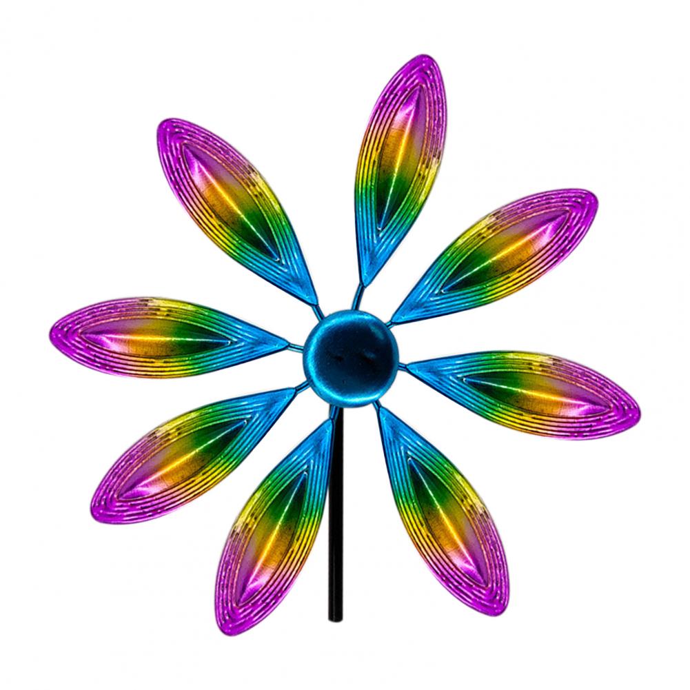 Ijzer Windmolen Pinwheel Stake Decoratieve Stabiele Mooi Uitziende Ijzer Tuin Windmolen Stake Artisitic Ornament Voor Thuis: Paars