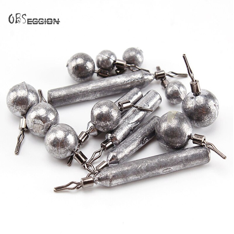 OBSESSION 10pcs/lot Shot Fishing Lead Sinker 3.5g 5g 7g 10g 14g 20g ead Weight For Bass Fishing Baits Sinkers Accessories