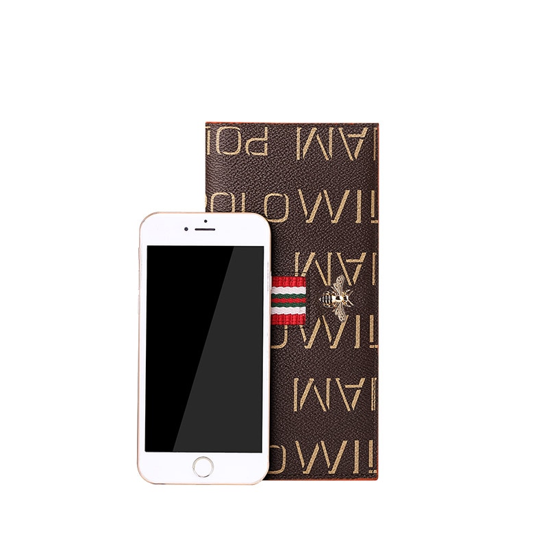 Kvinders anti-tyveri børste lang læder dame ultra-tynd kort taske stor kapacitet tegnebog enkel