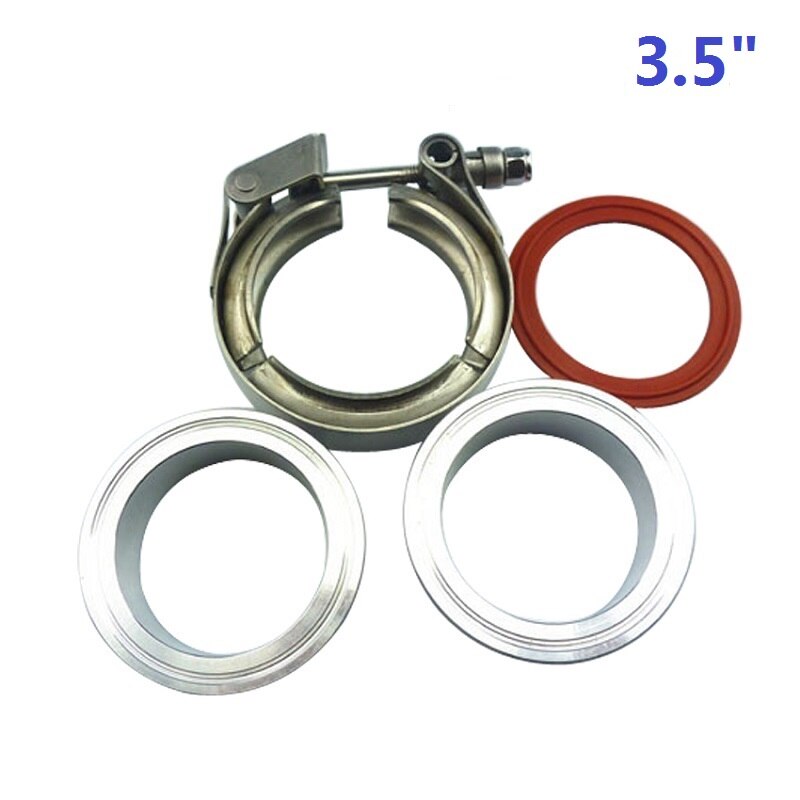 1.5''-5.0" ss304 Quick release V band clamp with Aluminum Alloy flange kit for exhaust pipe clamp nylon nut: 3.5inch