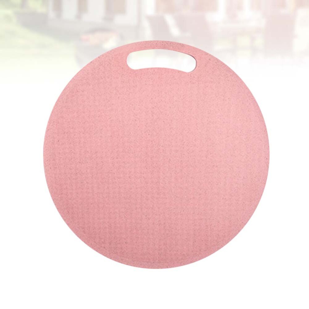 Kitchen Wheat Straw Chopping Board Multi-function Cutting Board Non-slip Round Shape Cutting Board for Home (Beige)