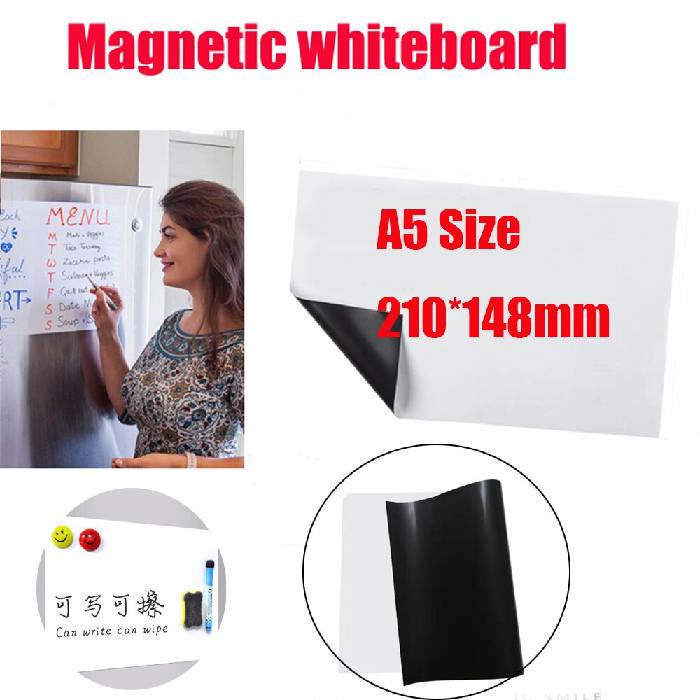 A5 Größe Magnetische Whiteboard Weichen Hause Büro Küche Magnet Löschen Bord Weiß Bretter flexibel Pad Magnet Bord Kühlschrank