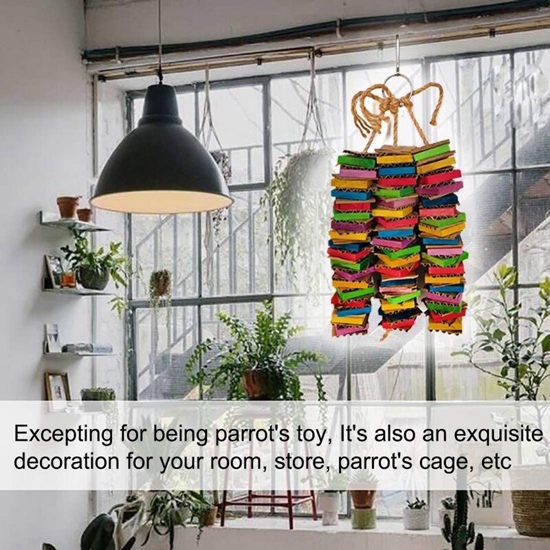 Papegøje legetøj til store fugle pap store fugle legetøj afrikansk grå papegøje legetøj naturligt træ fuglebur tyggelegetøj med clips