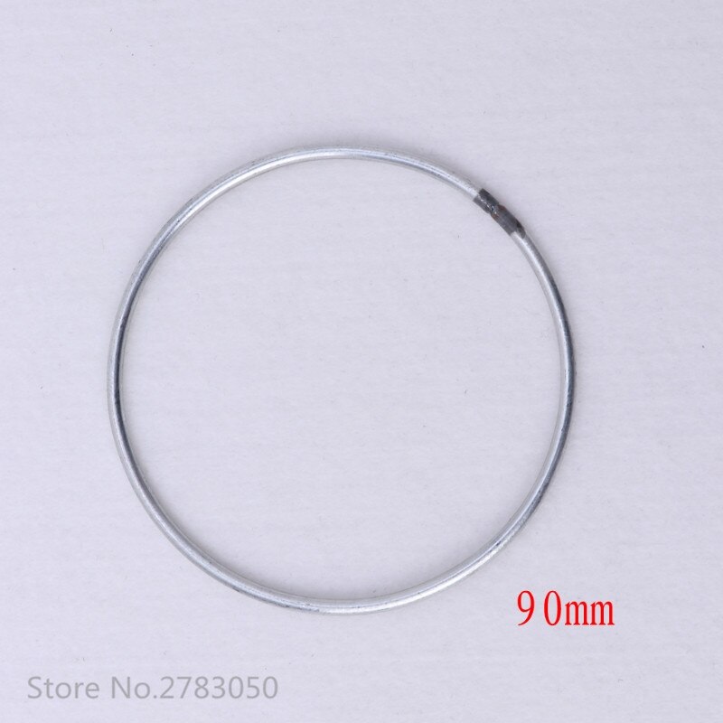 30-160mm 17 Size Ronde Metalen Hoop Zilver Dreamcatcher Ring Wandkleden Macrame Ambachten Thuis DIY Decor Droom catcher Accessoire: 90mm