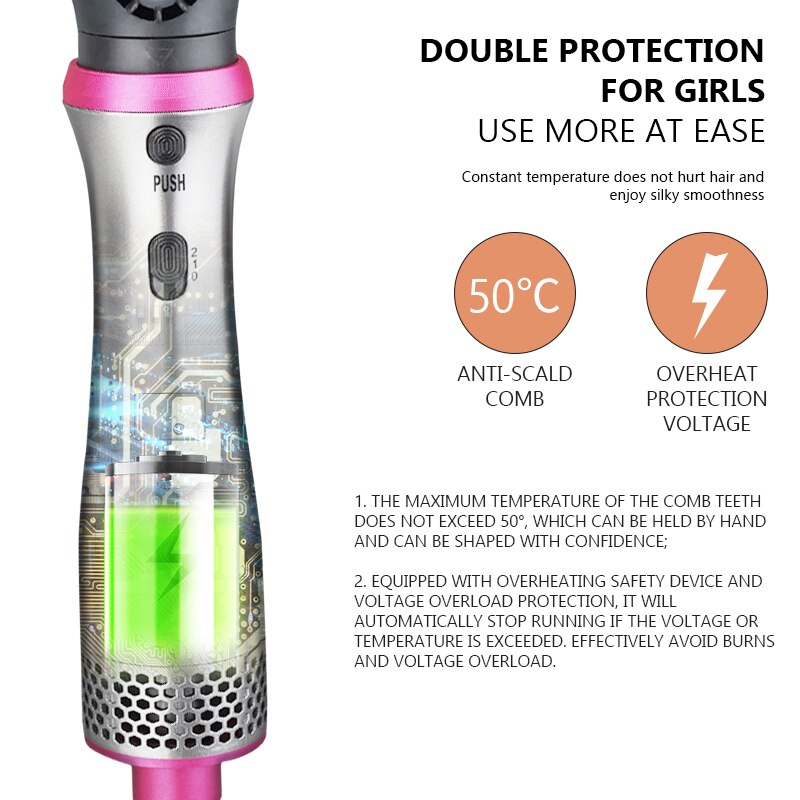 5 IN 1 One Step Hair Dryer Multiple Air Brush Hair Straightener Comb Curling Brush Hair Styling Tools Ion Blow Hair