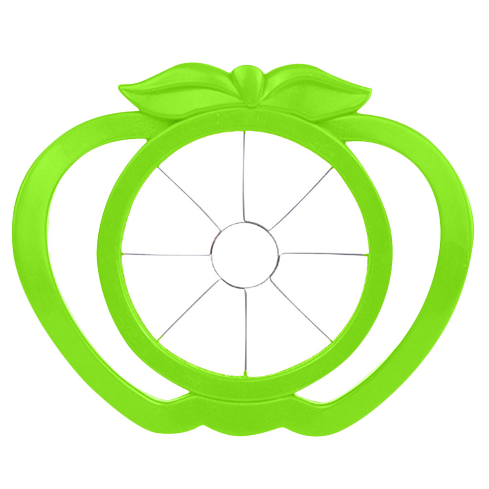 Stainless Steel Apple Cutter Slicer Fruit Tools Comfort Handle Apple Easy Cut Slicer Cutter Pear Fruit Divider Tool #RN: Green 