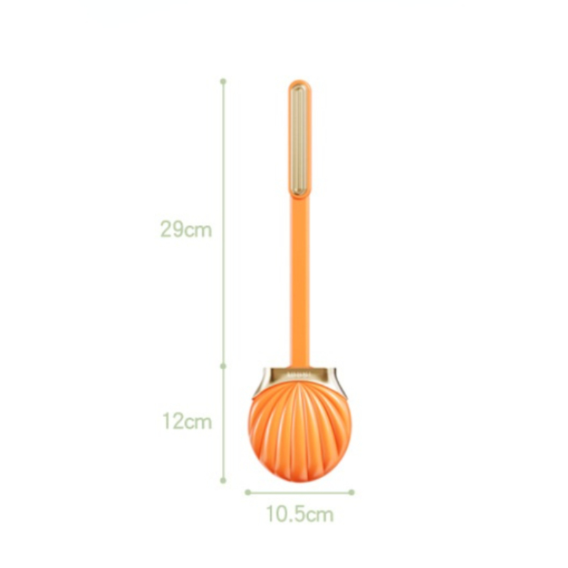 Silicone Shell-shaped Toilet Brush Toilet Without Dead Angle Cleaning Brush with Long Handle Wall Mounted Toilet Brush Holder