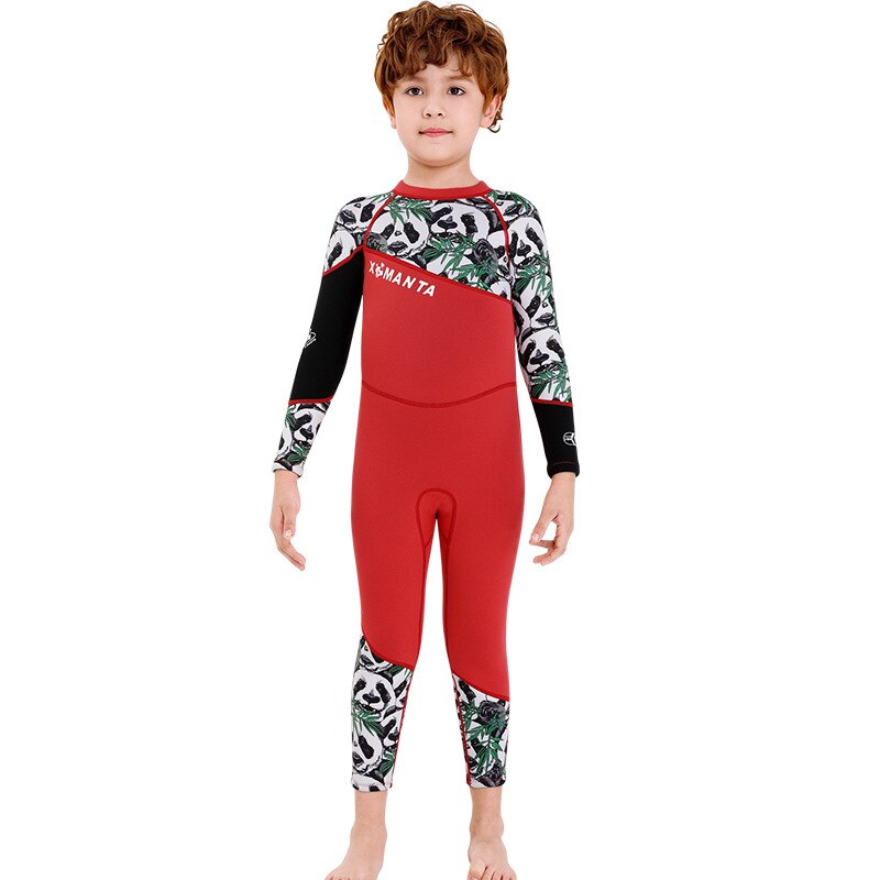Bambini Muta In Neoprene 2.5 millimetri di Spessore A Maniche Lunghe di Un Pezzo Posteriore Con Zip Protezione UV di Protezione Solare Prendisole Muta per le Ragazze ragazzi