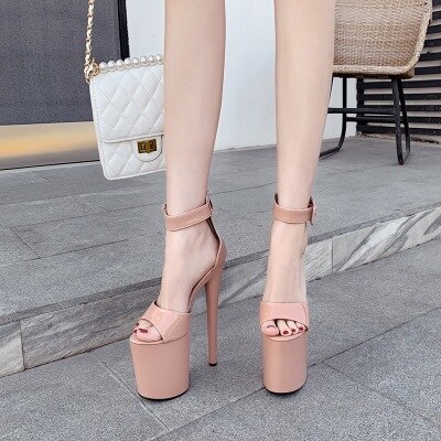 women's shoes 20cm hate sky high model stage catwalk shoes High heels banquet platform sandals Steel Tube Dancing Shoes